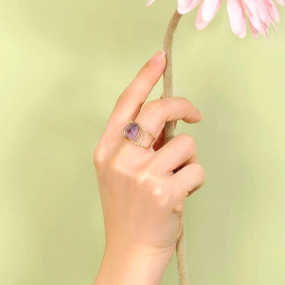 Purple EMERY ROSE STONE RING - Picture 9 of 11